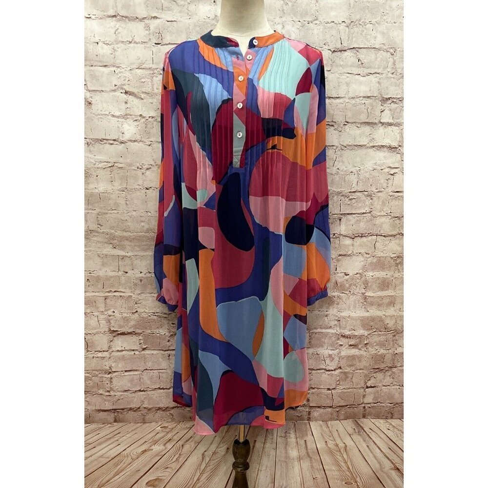 Soft Surroundings Womens Jubilant Tunic Dress Colorful Shear Lined Size S NEW